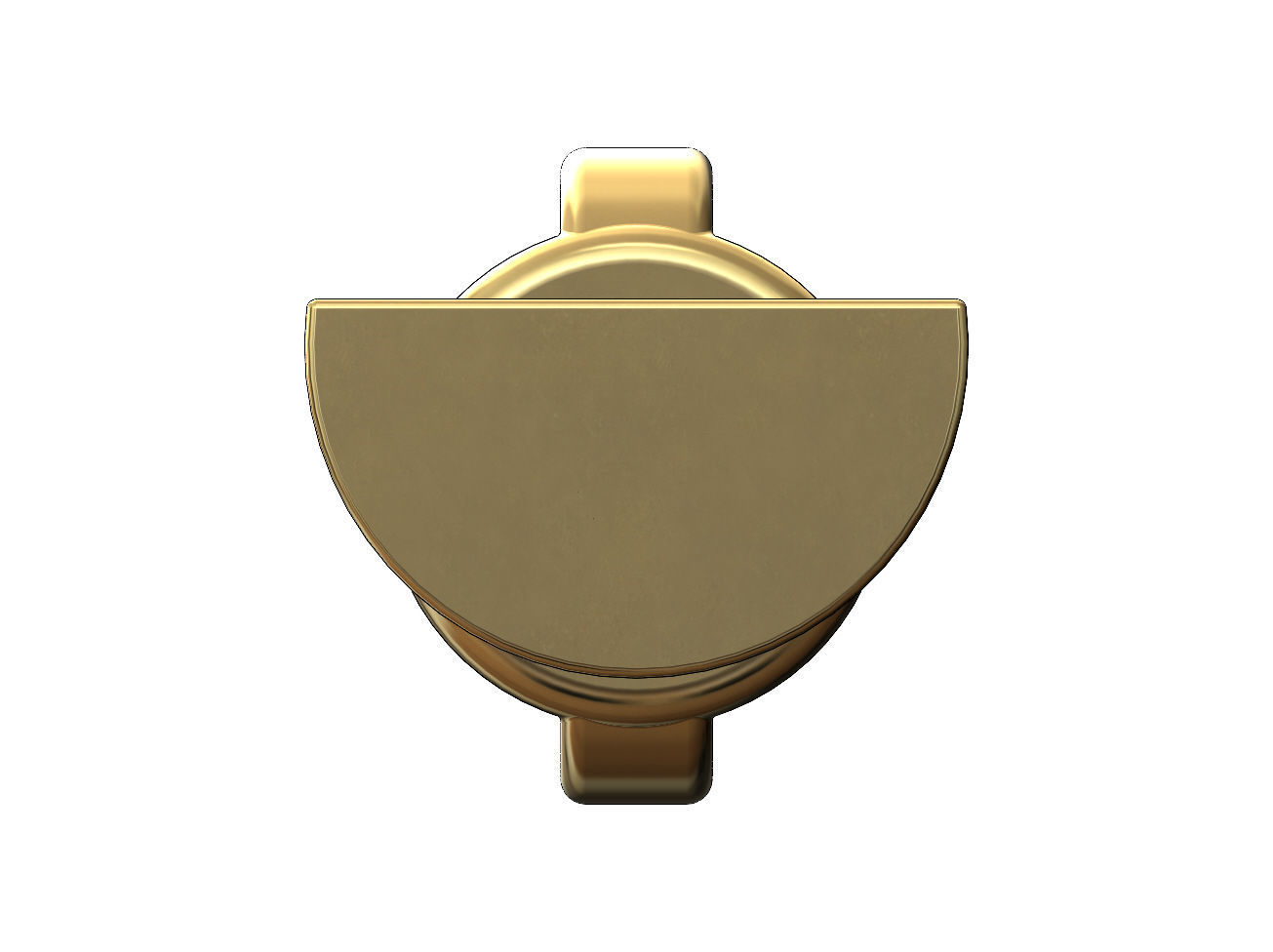 Simple half disk stud earring 3D print model_1