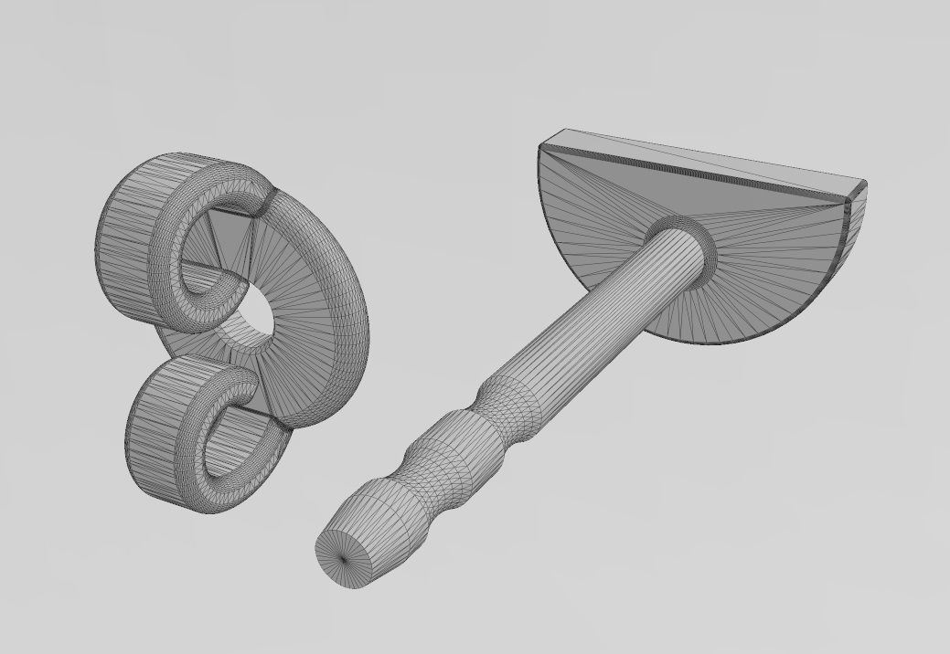 Simple half disk stud earring 3D print model_14