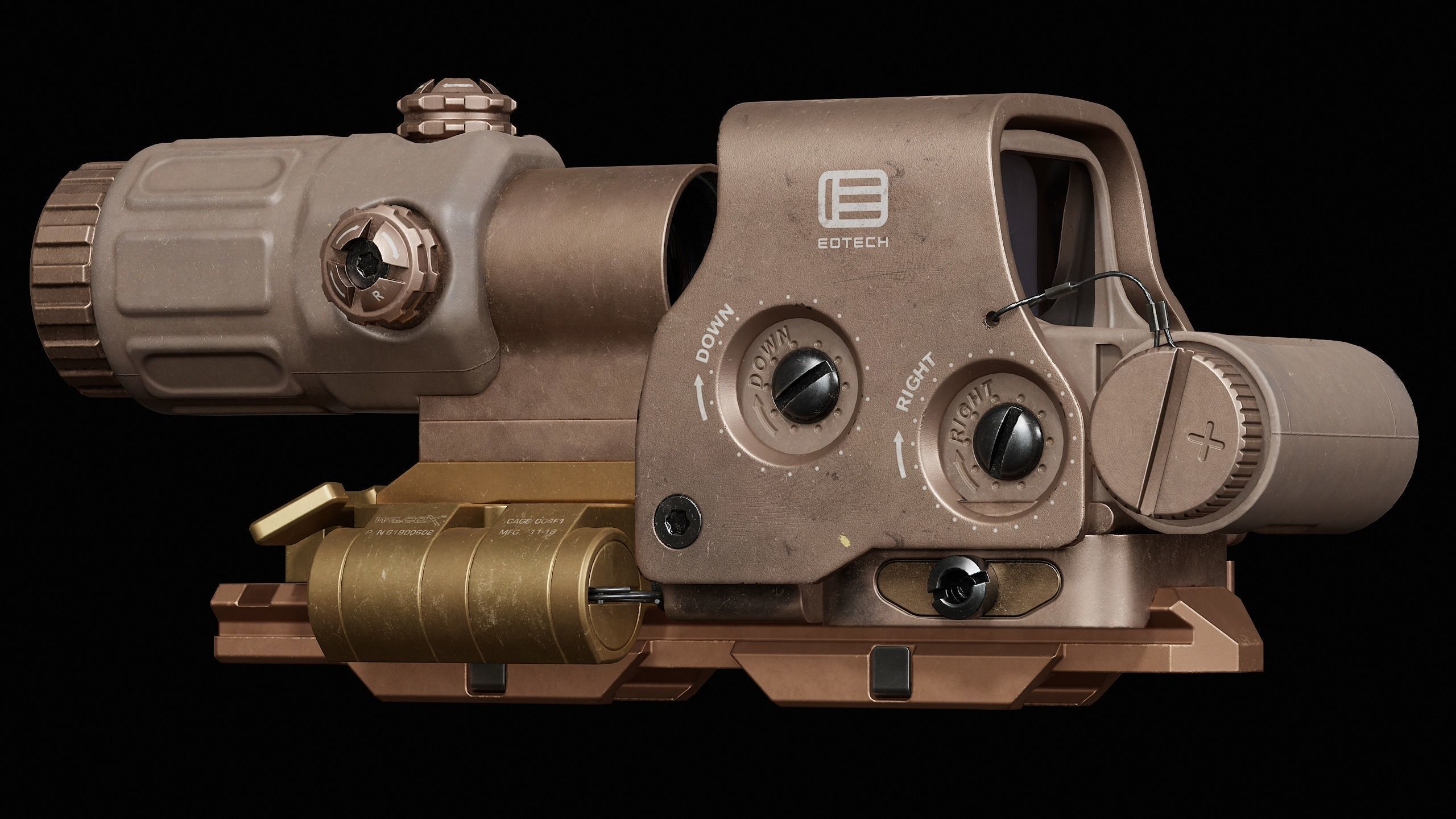 Eotech Exps3 - Wilcox Mount Low-poly 3D model_3