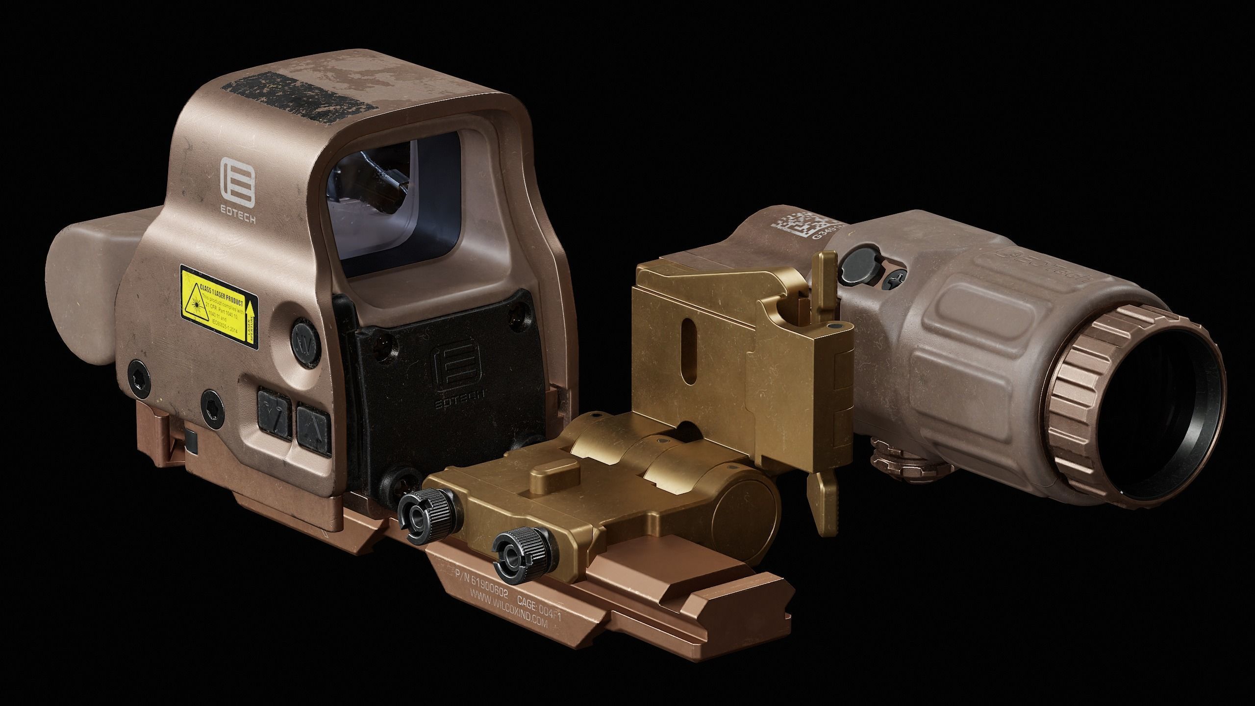 Eotech Exps3 - Wilcox Mount Low-poly 3D model_5