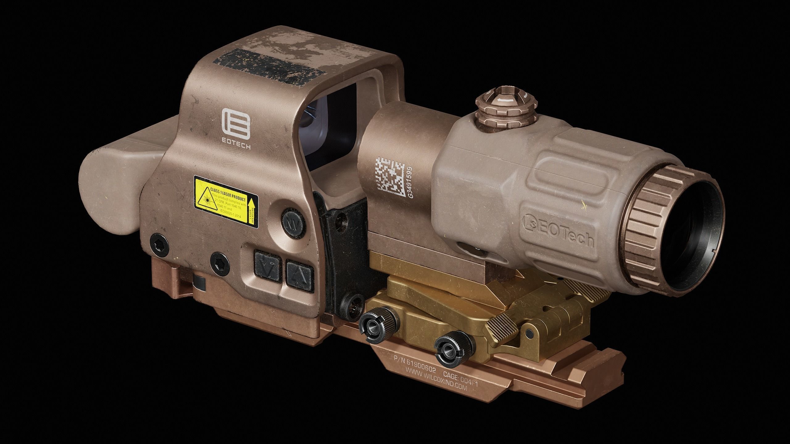 Eotech Exps3 - Wilcox Mount Low-poly 3D model_6