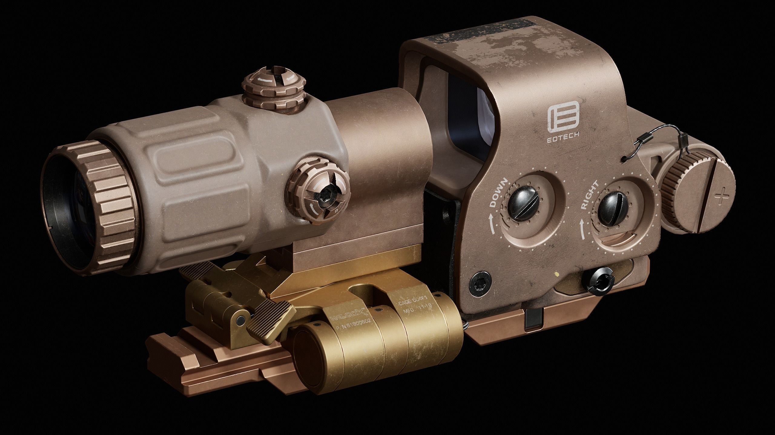 Eotech Exps3 - Wilcox Mount Low-poly 3D model_4