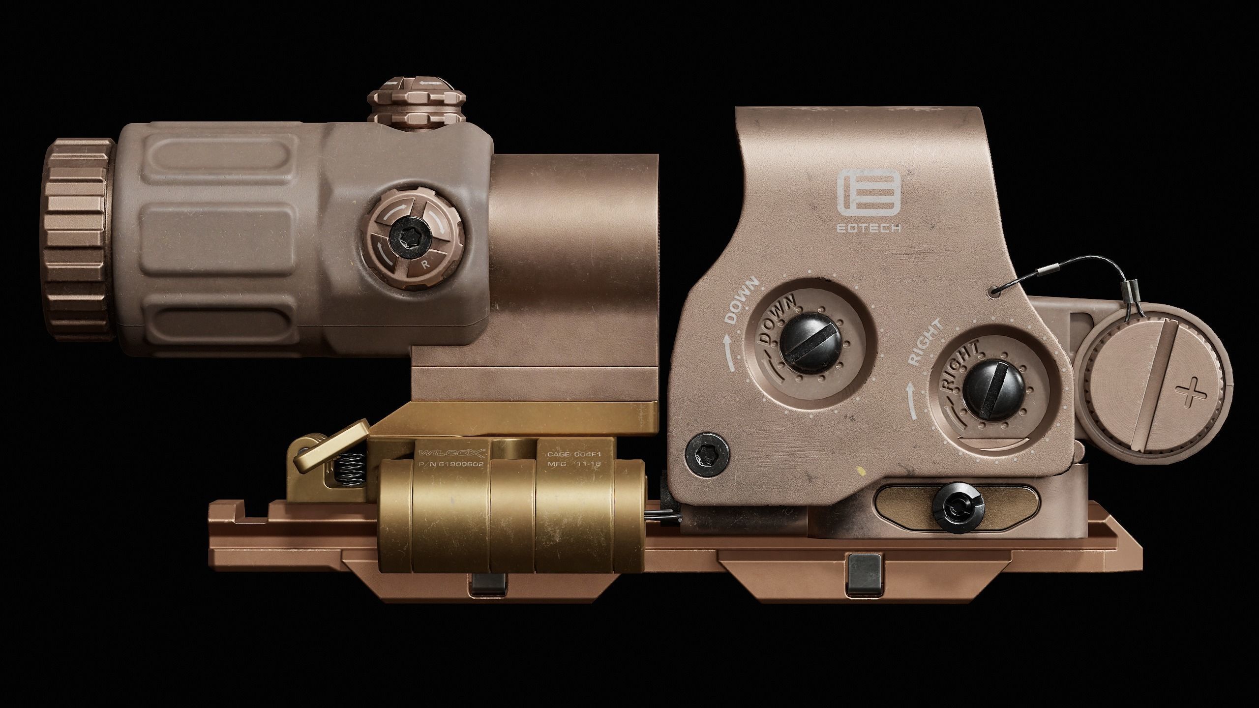 Eotech Exps3 - Wilcox Mount Low-poly 3D model_8