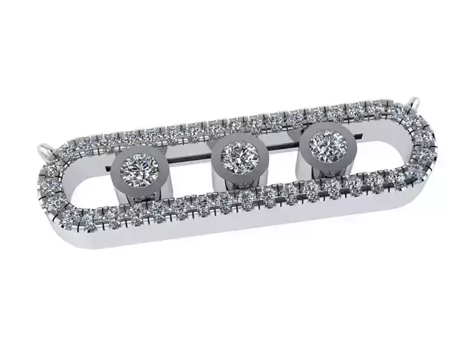 Round Diamond Clip Shape Pendant 0481