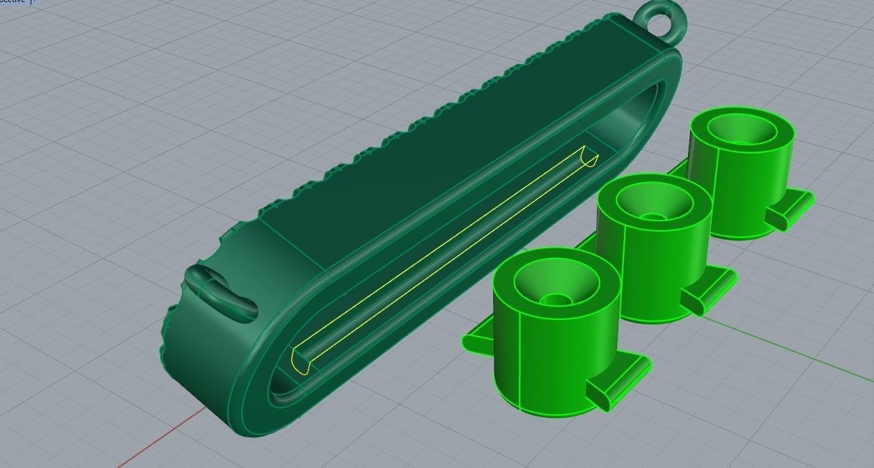 Round Diamond Clip Shape Pendant 0481 3D print model_5