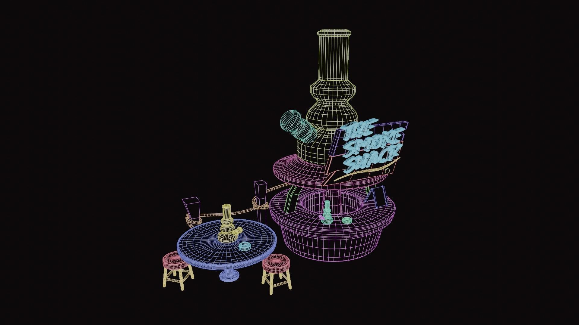 A bong shop blender lowpoly Low-poly 3D model_10