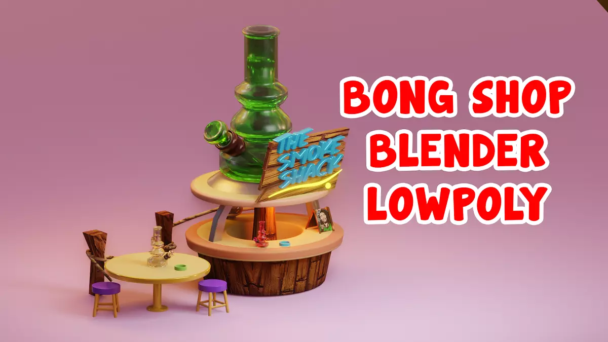 A bong shop blender lowpoly Low-poly 3D model_0