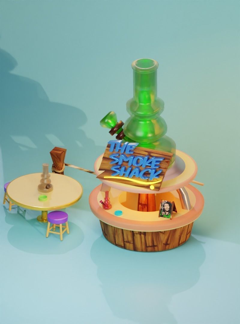 A bong shop blender lowpoly Low-poly 3D model_5