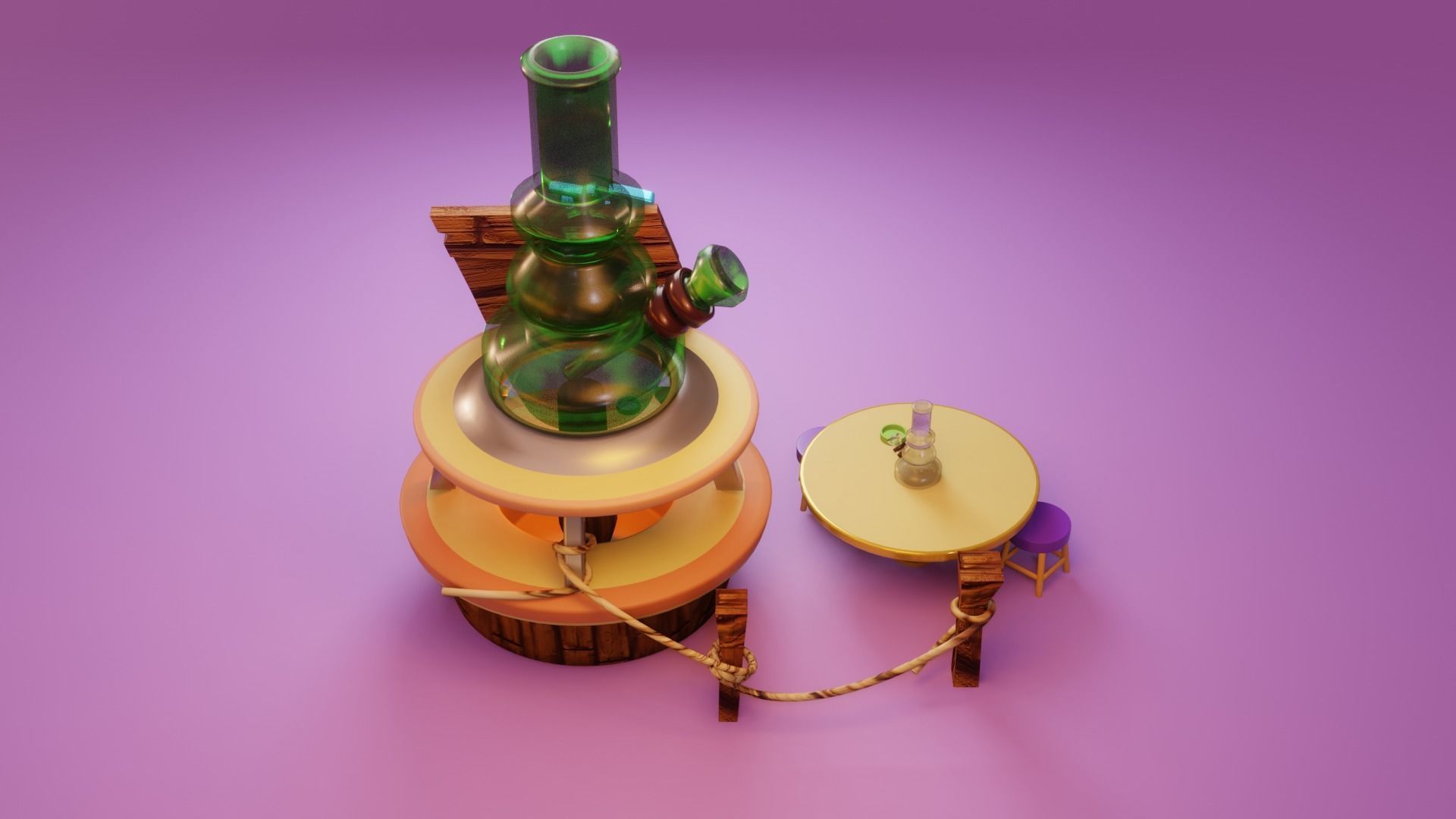 A bong shop blender lowpoly Low-poly 3D model_8