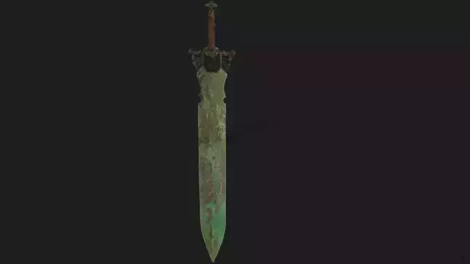 Gaming sword and katan 3d model Low-poly 3D model
