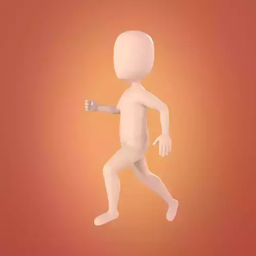 Cartoon Man - Stickman -- With IK and FK Rig Low-poly 3D model