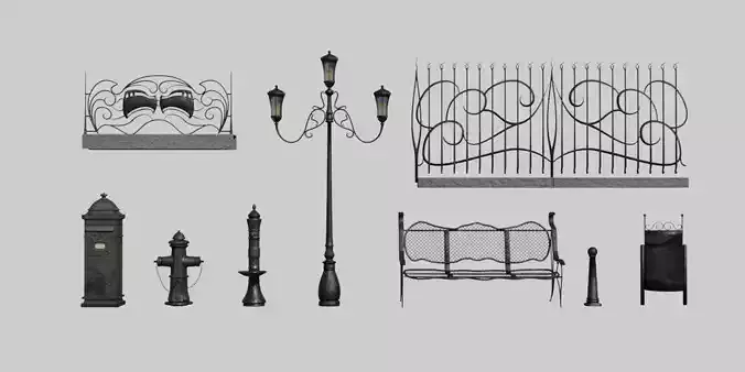 Street furniture set