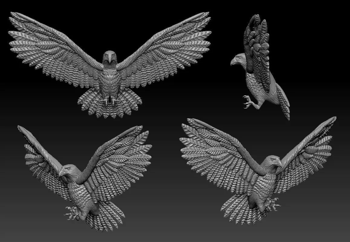 Eagle pendant  3D print model_0
