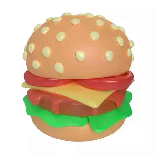 Cartoon Burger 3D Model