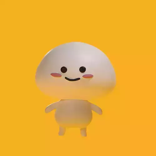 Quby Low-Poly 3D model cute kawaii character