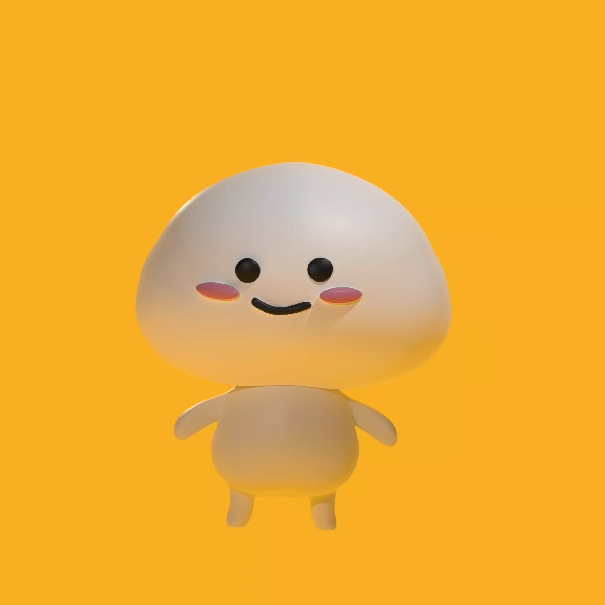 Quby Low-Poly 3D model cute kawaii character Low-poly 3D model
