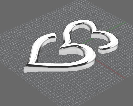 Heart of S pendant 3D print model_1