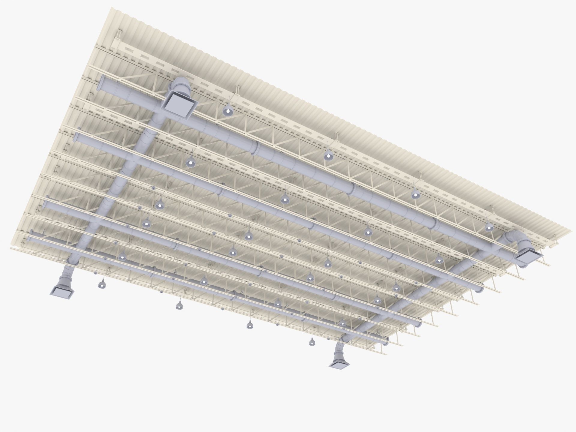 Ceiling Ventilation Pipes 6 3D model_3