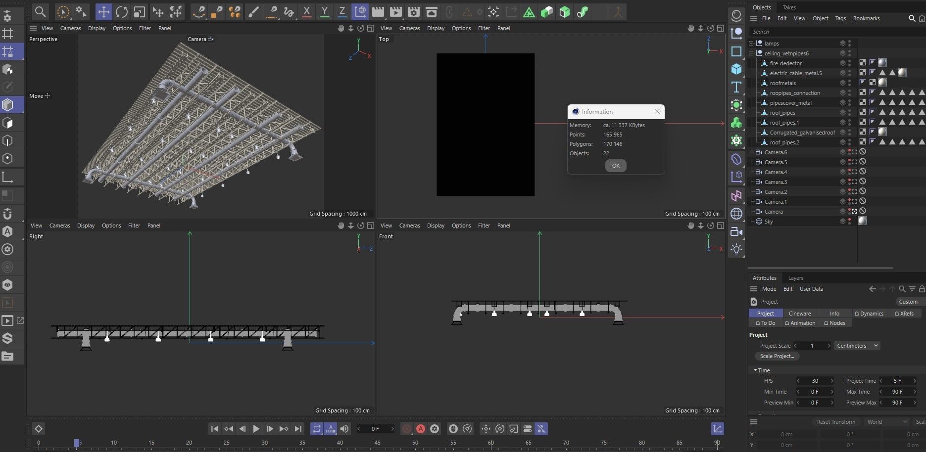 Ceiling Ventilation Pipes 6 3D model_14