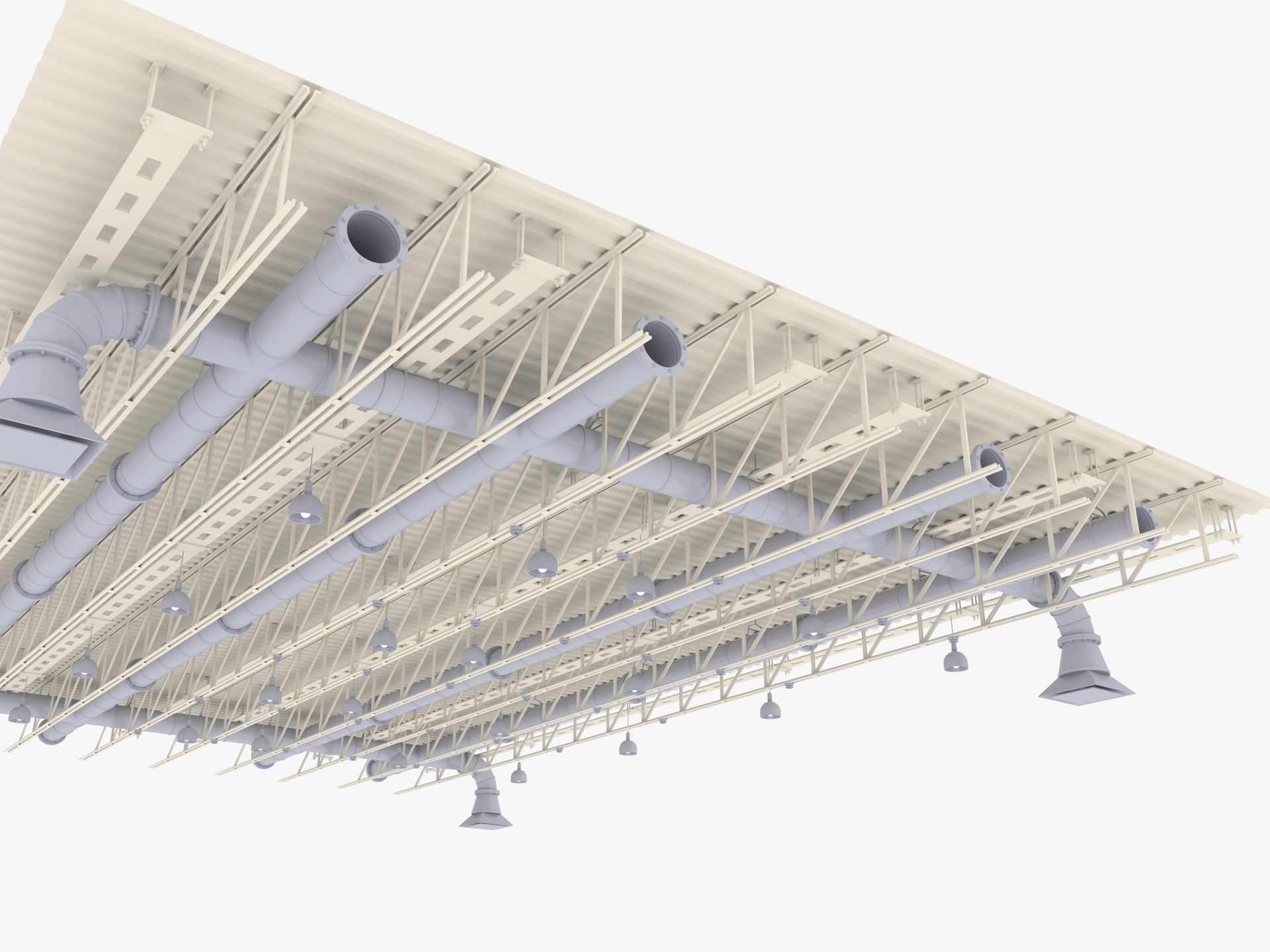 Ceiling Ventilation Pipes 6 3D model_4