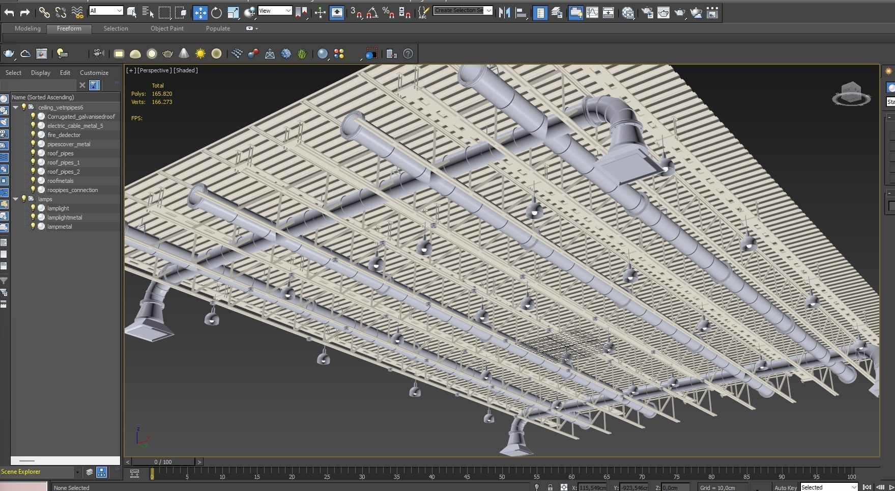 Ceiling Ventilation Pipes 6 3D model_15
