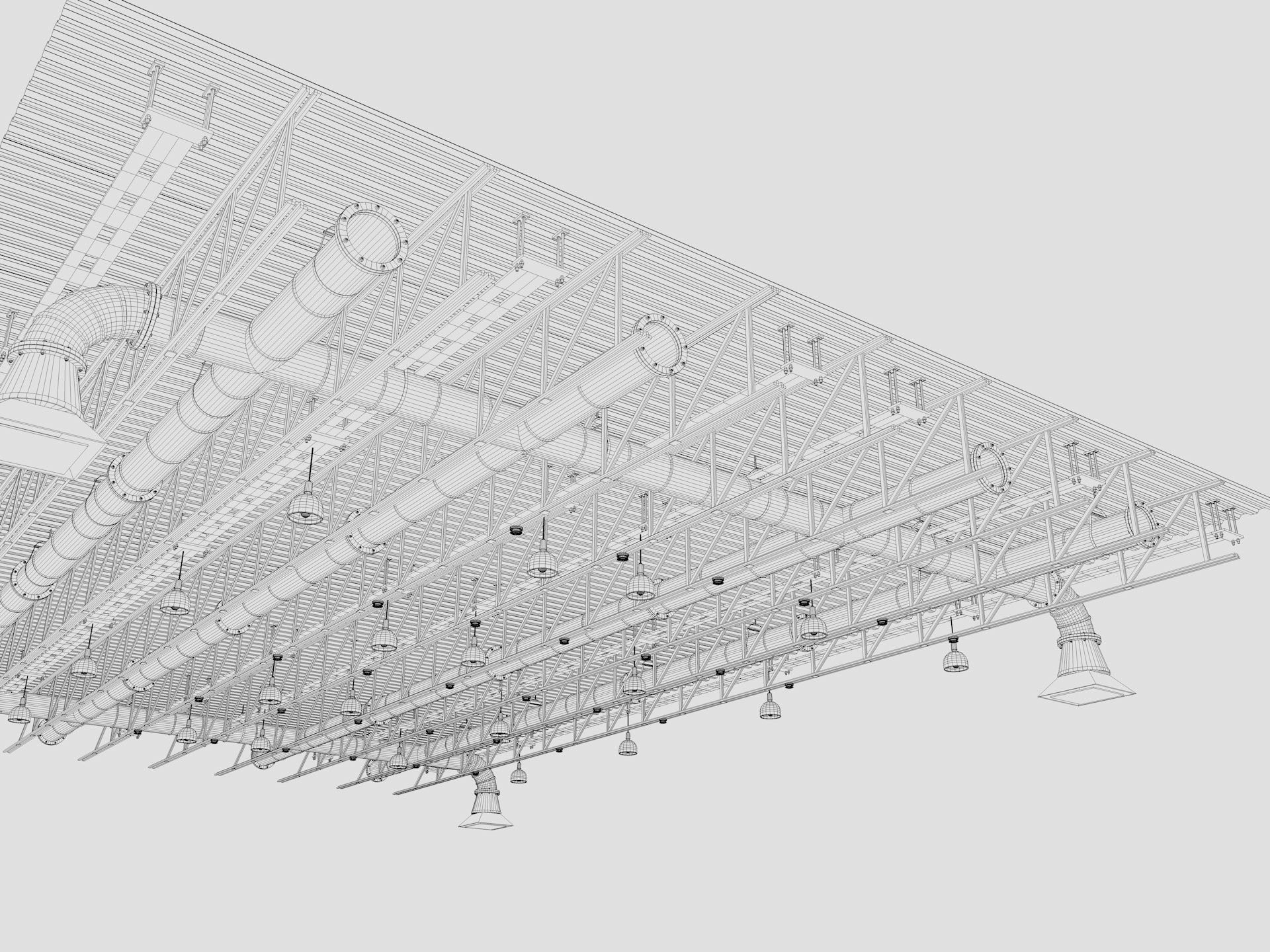 Ceiling Ventilation Pipes 6 3D model_8