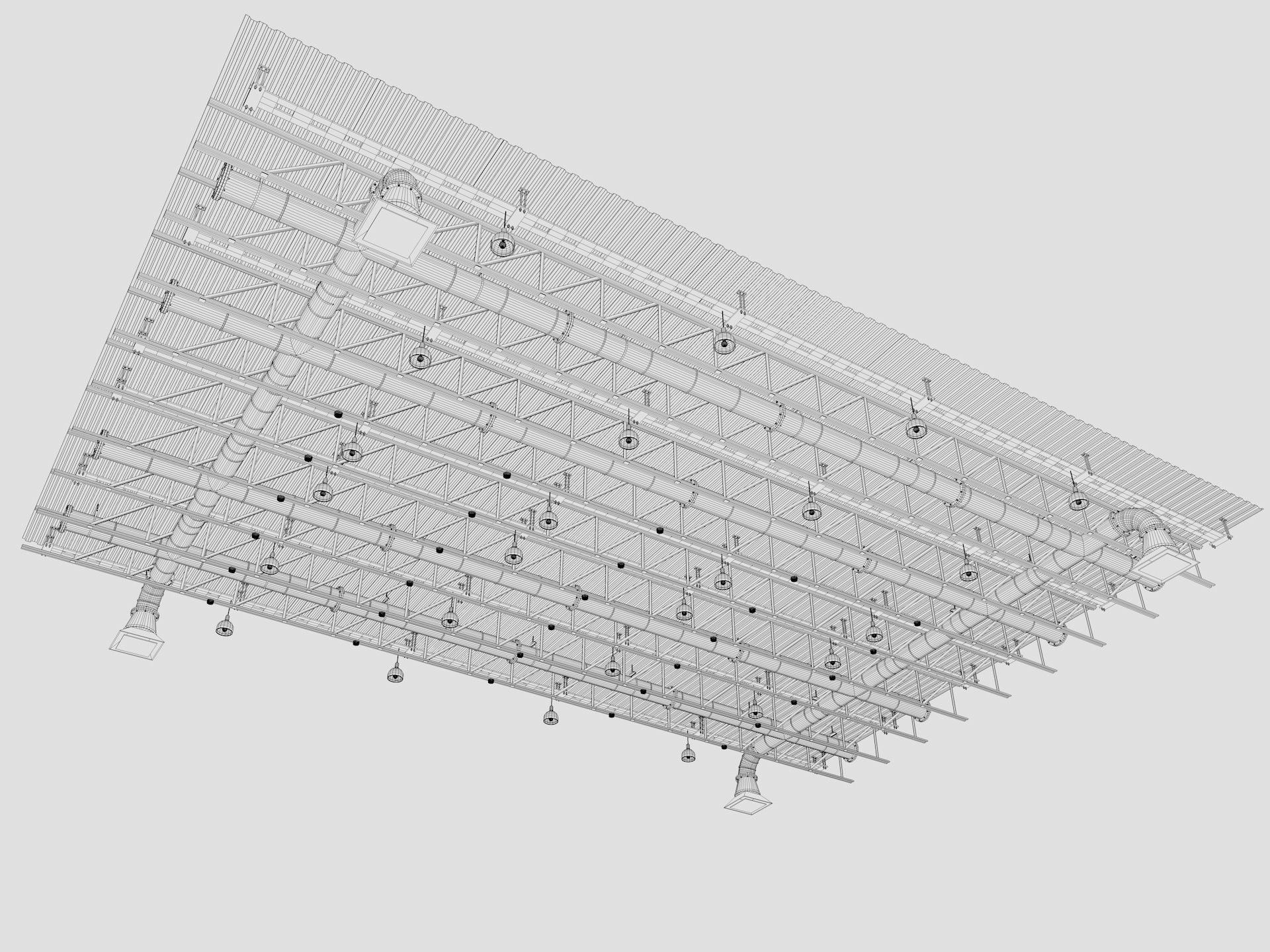 Ceiling Ventilation Pipes 6 3D model_7