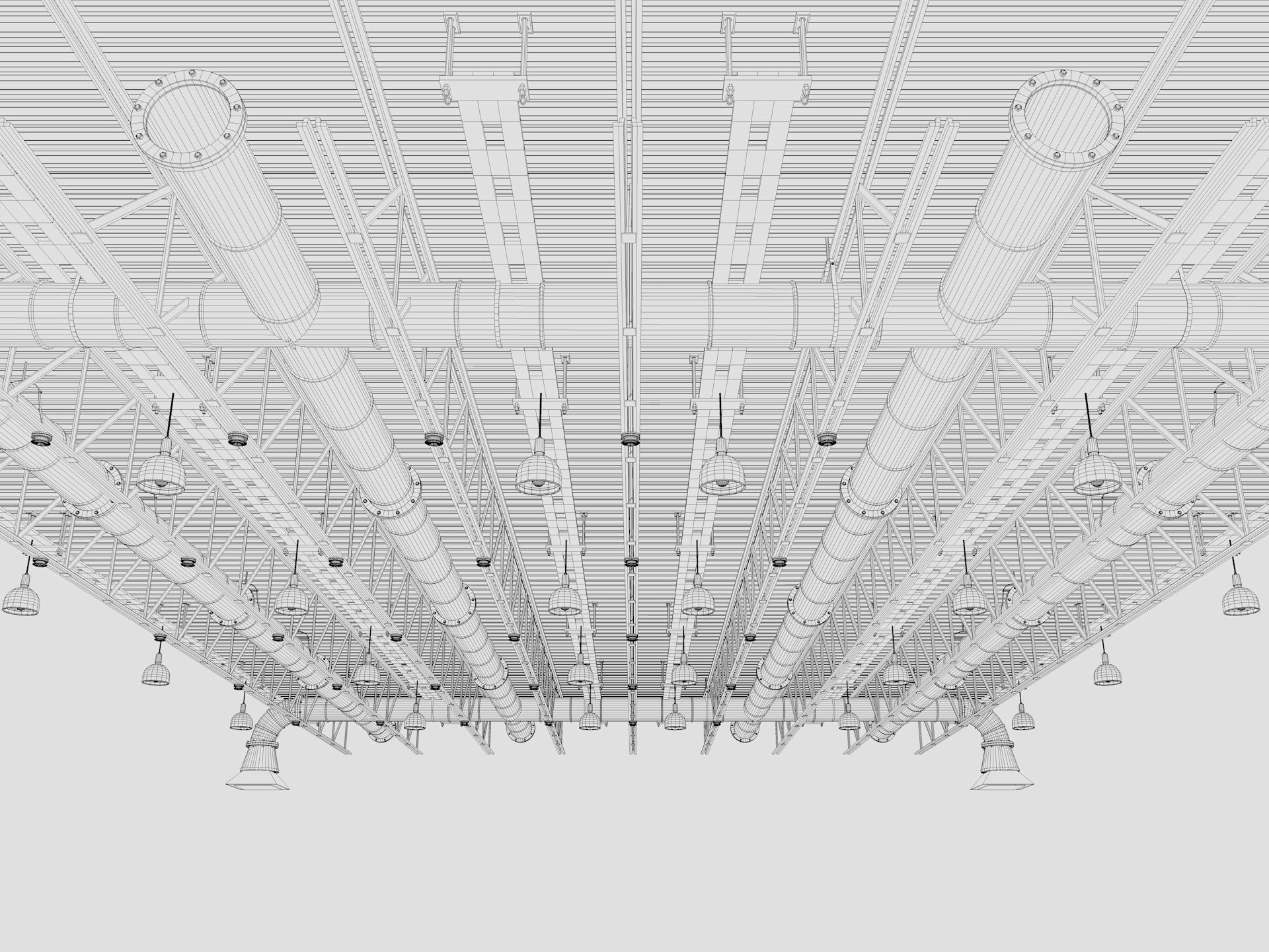 Ceiling Ventilation Pipes 6 3D model_10