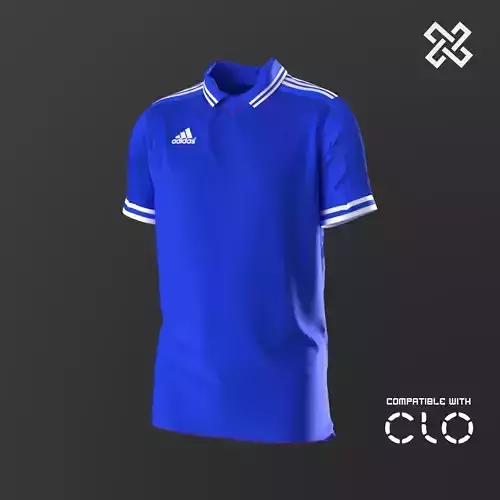 Adidas Collar Jersey For Clo3D Marvelous Designer 3D Model