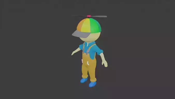 Stickman with cloth and rainbow hat