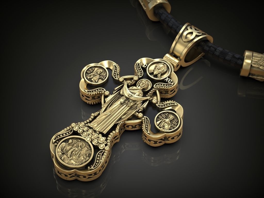 Cross orthodox christianity saints virgin mary holy trinity 3D print model_7