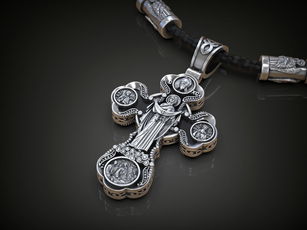 Cross orthodox christianity saints virgin mary holy trinity 3D print model_3