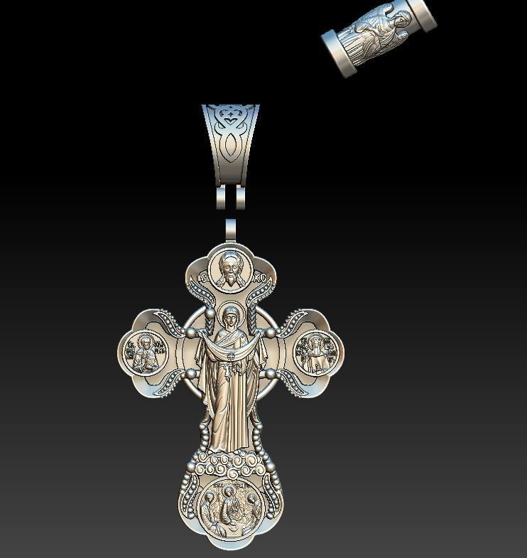 Cross orthodox christianity saints virgin mary holy trinity 3D print model_13