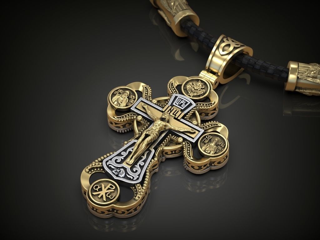 Cross orthodox christianity saints virgin mary holy trinity 3D print model_2