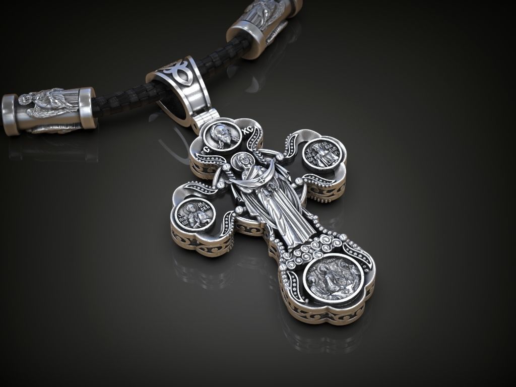 Cross orthodox christianity saints virgin mary holy trinity 3D print model_5