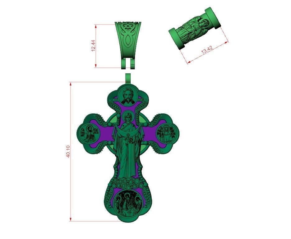 Cross orthodox christianity saints virgin mary holy trinity 3D print model_11