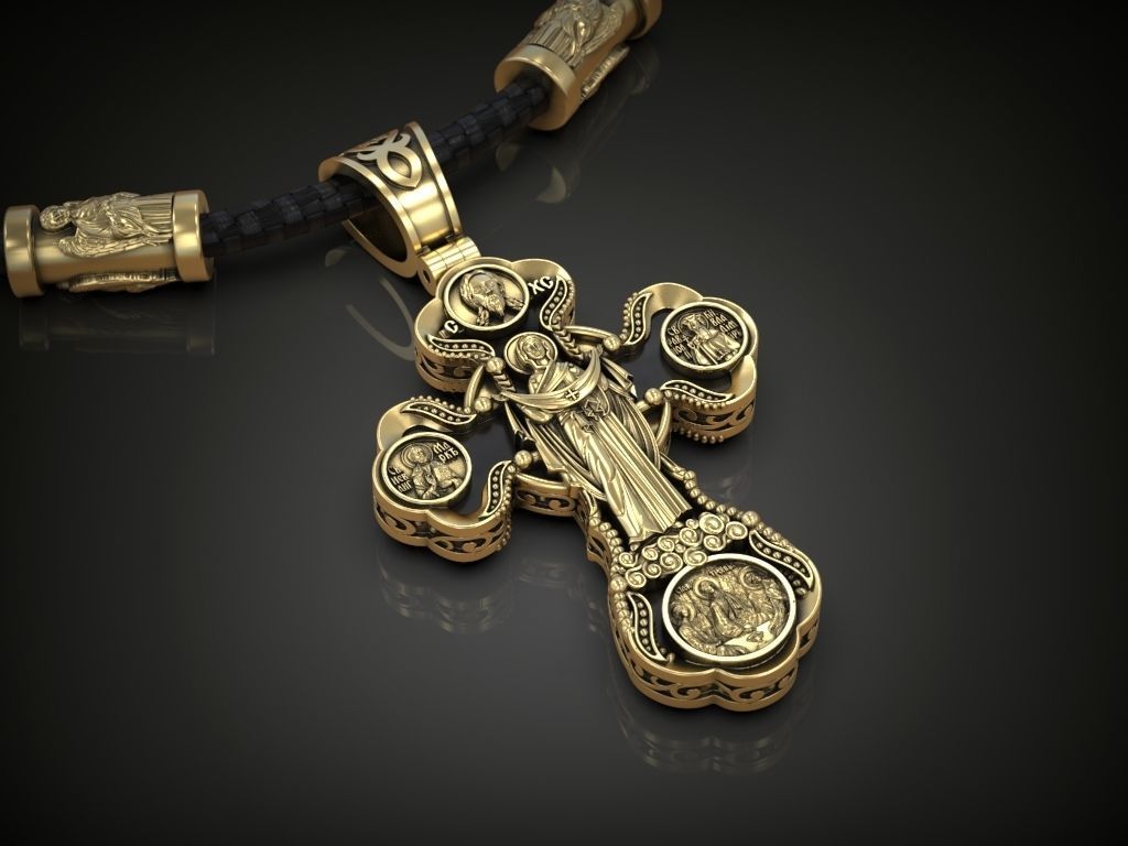 Cross orthodox christianity saints virgin mary holy trinity 3D print model_8