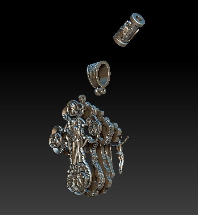 Cross orthodox christianity saints virgin mary holy trinity 3D print model_10
