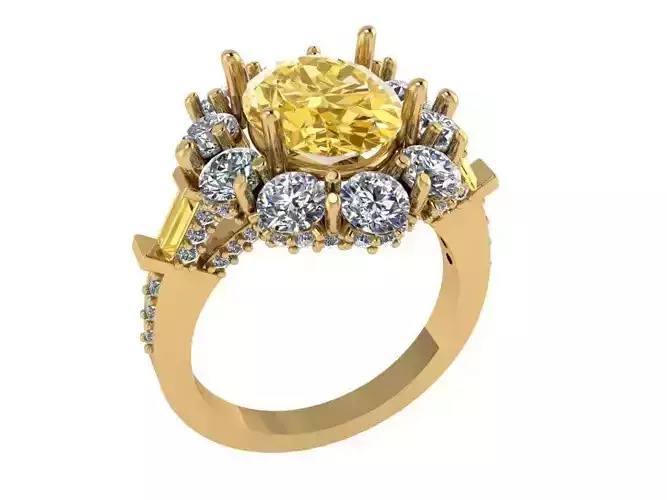 Oval Cluster Ring 572 