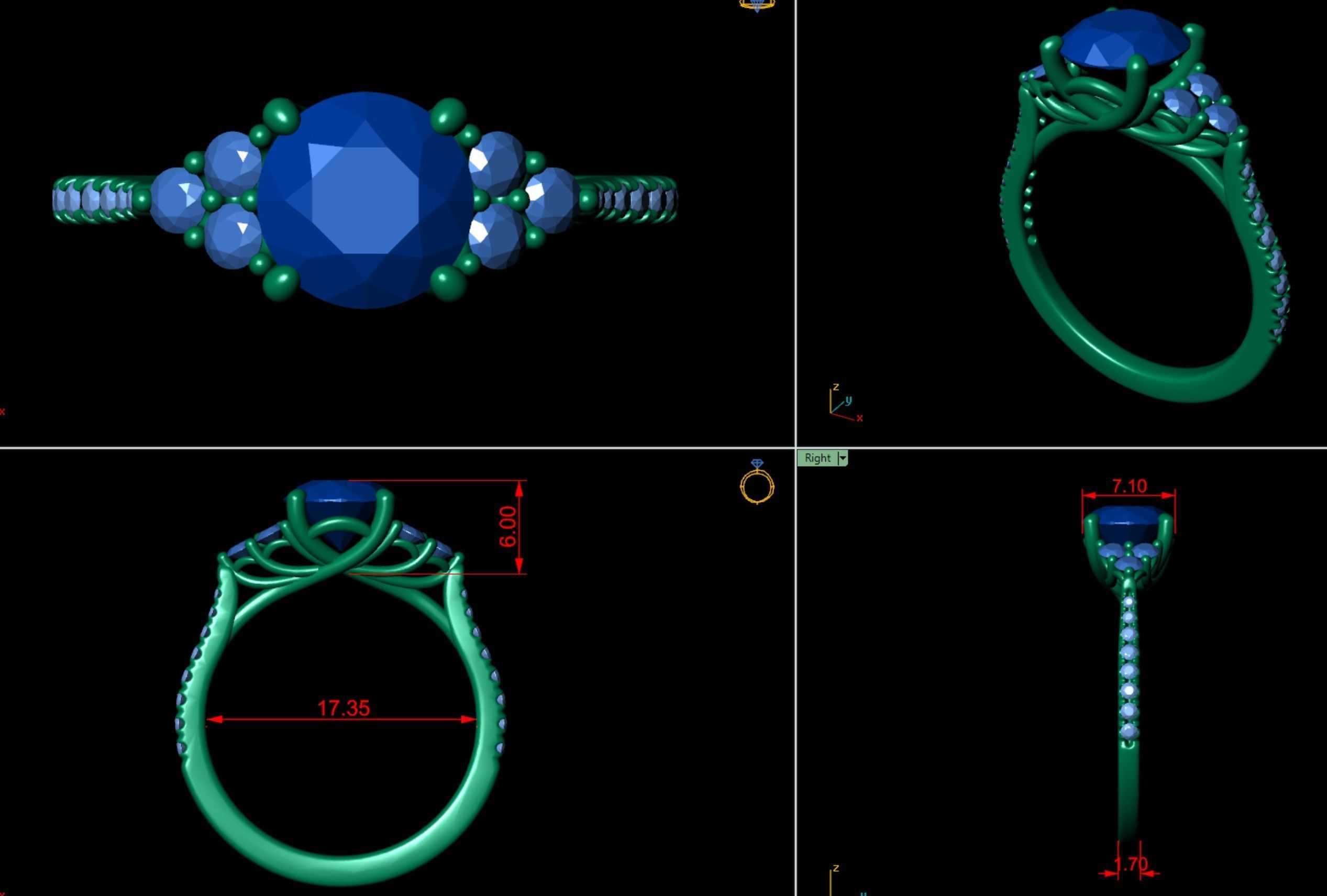 Engagement Ring 001 3D print model_10