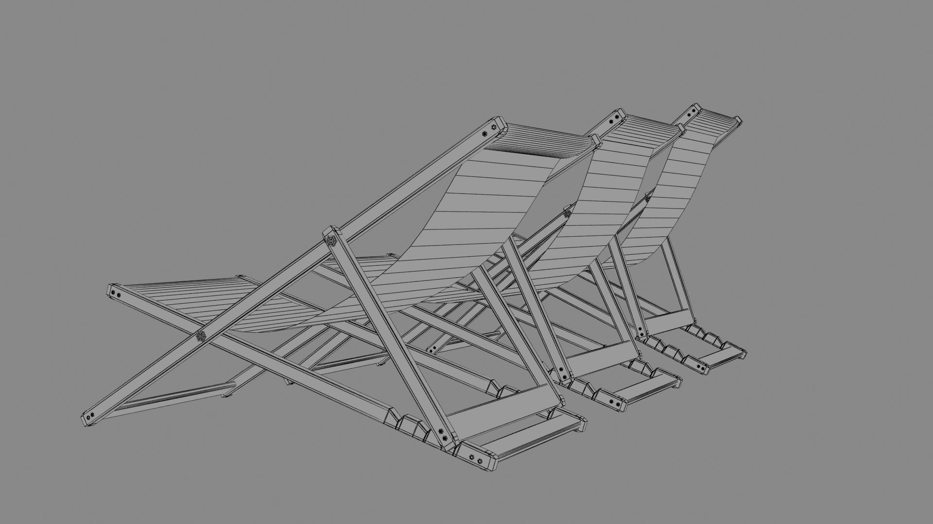 Deckchair deck chair 3D model_19