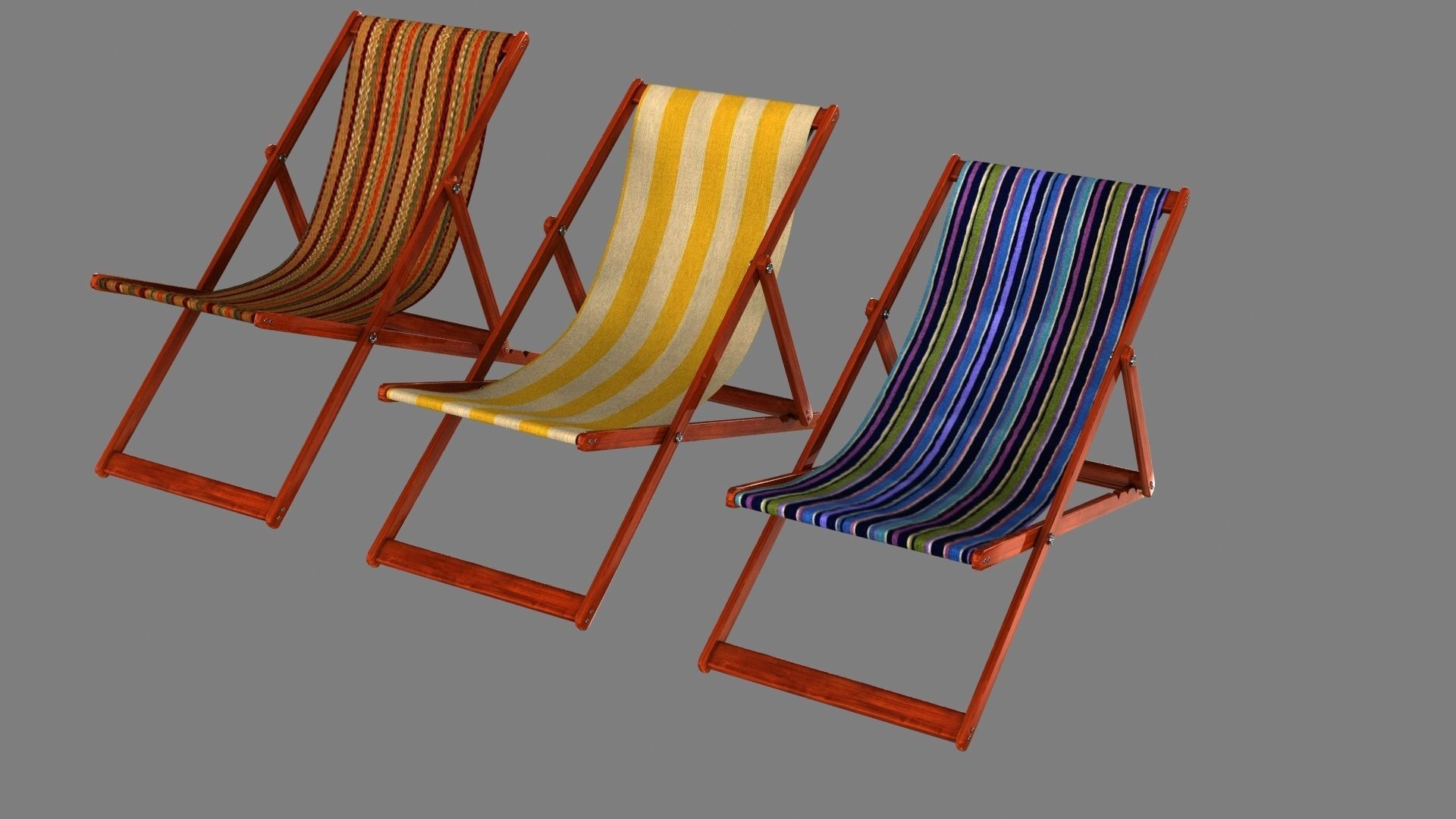 Deckchair deck chair 3D model_1