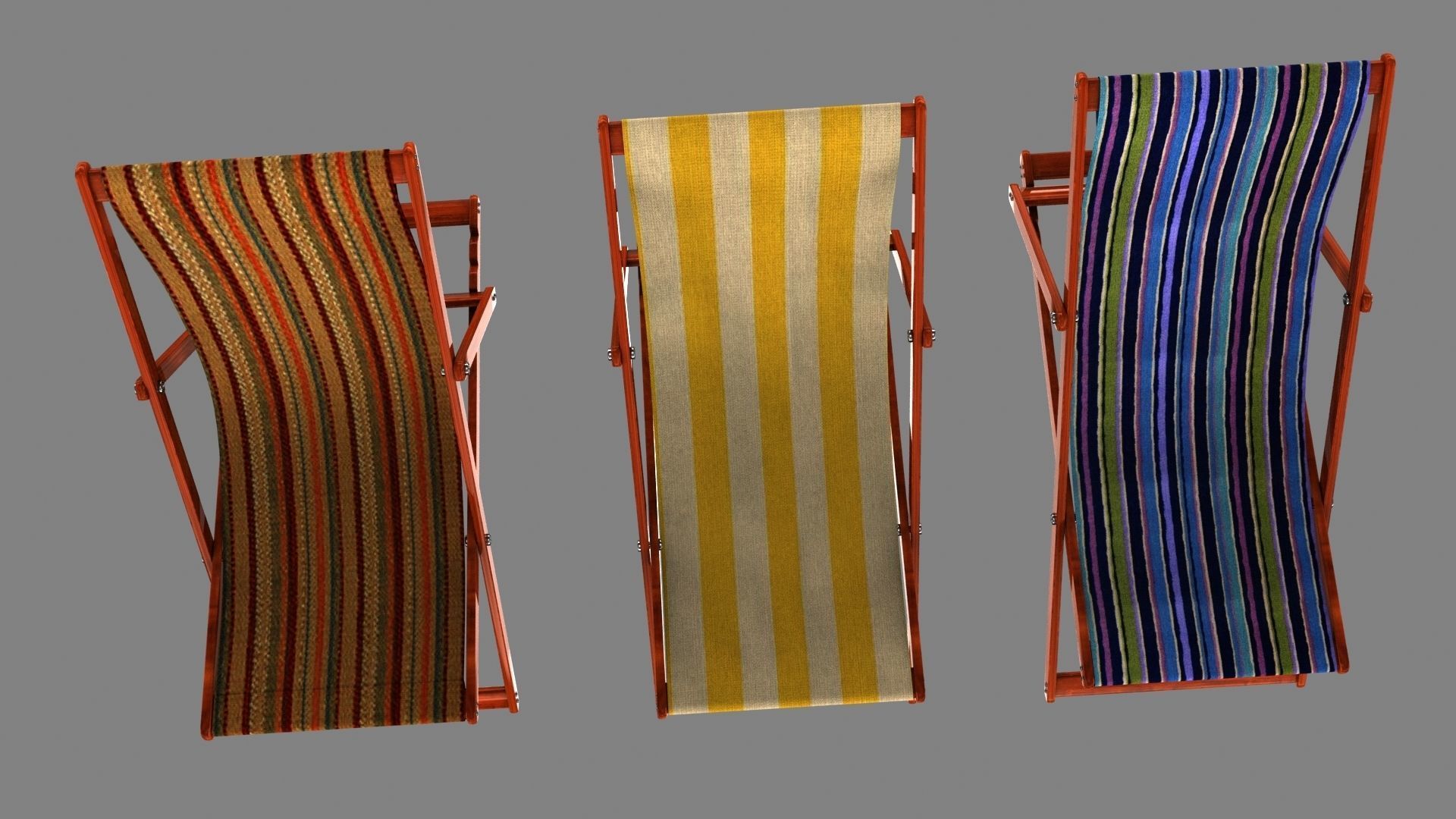 Deckchair deck chair 3D model_4