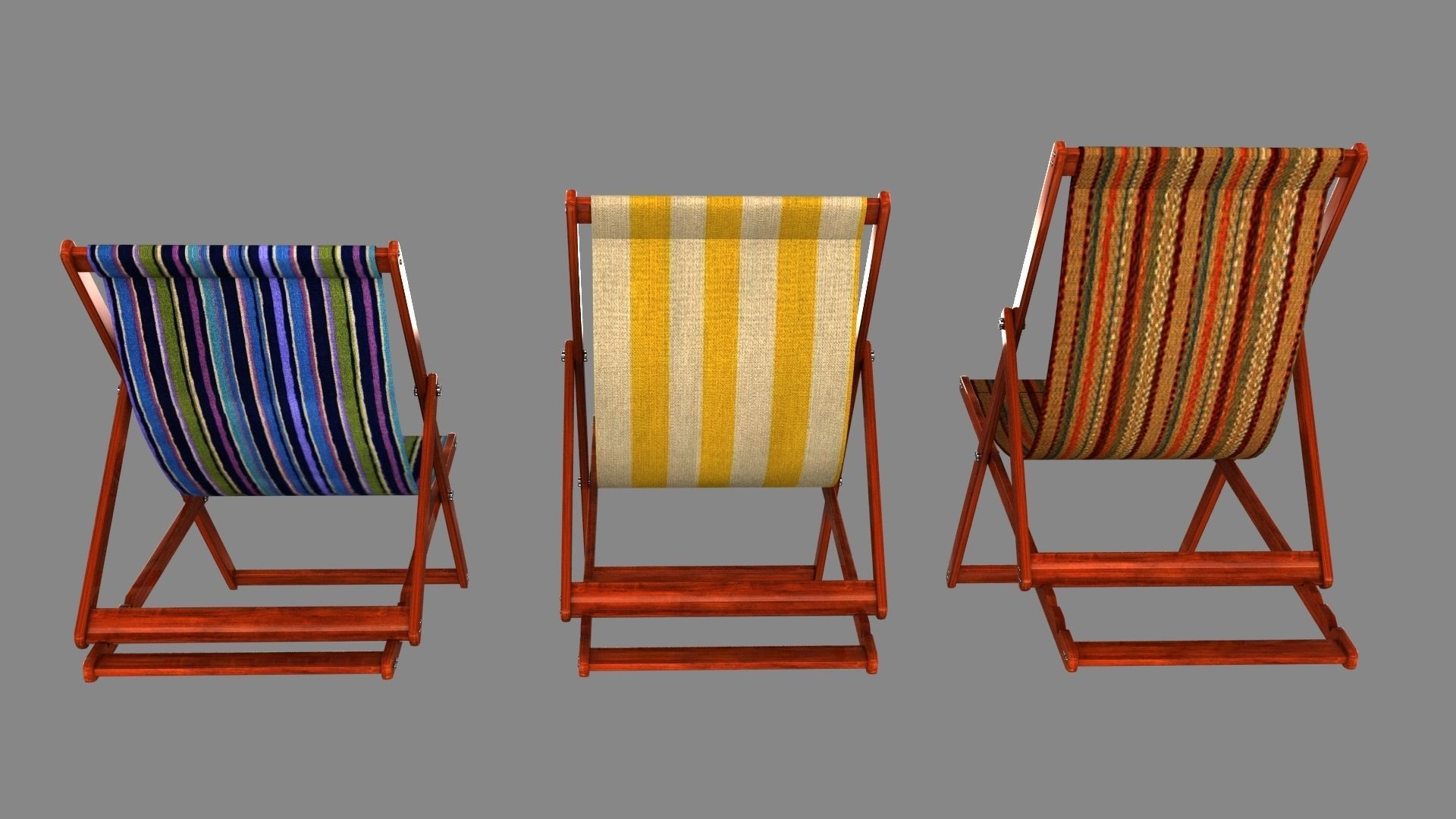 Deckchair deck chair 3D model_7