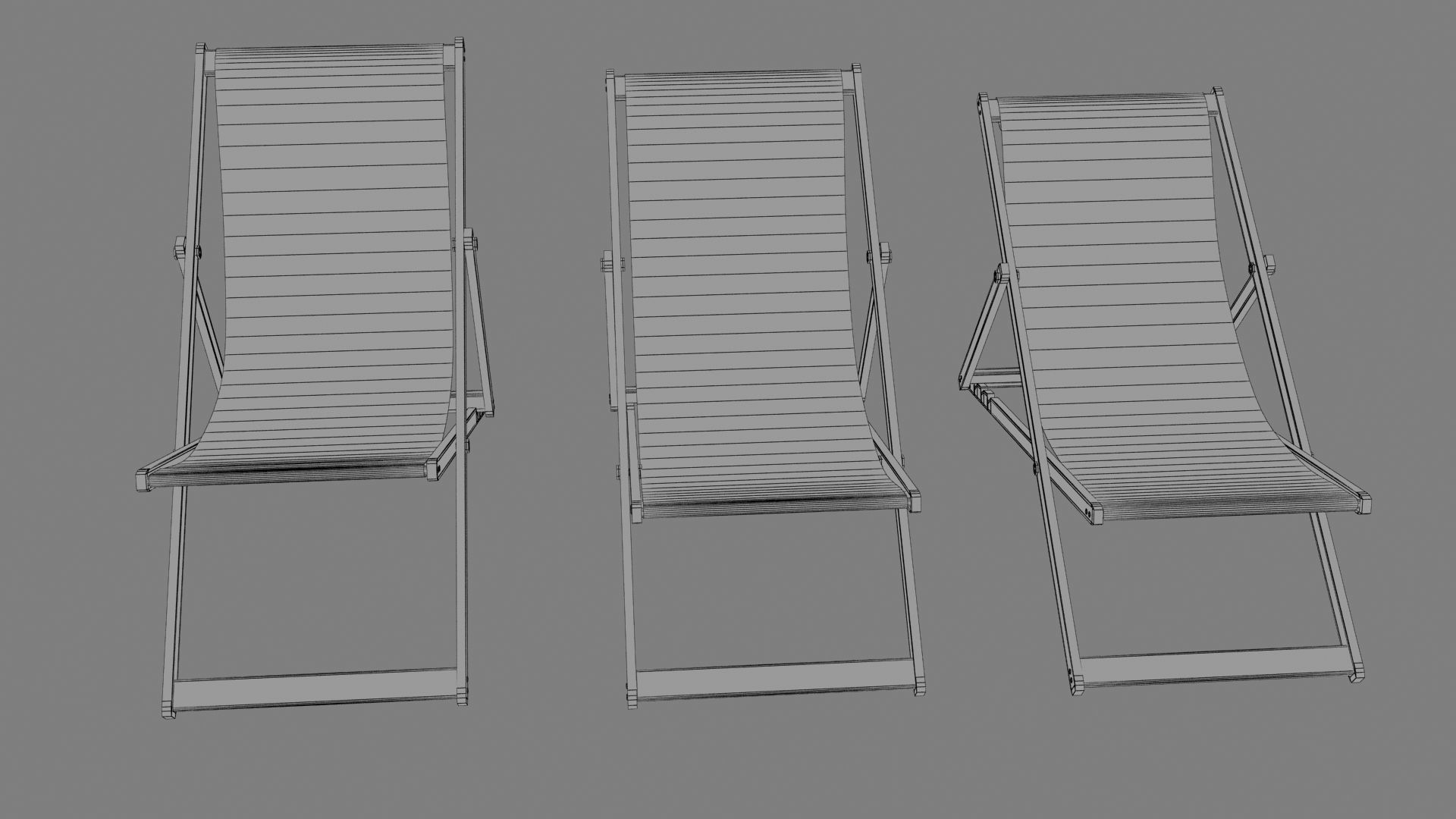 Deckchair deck chair 3D model_13