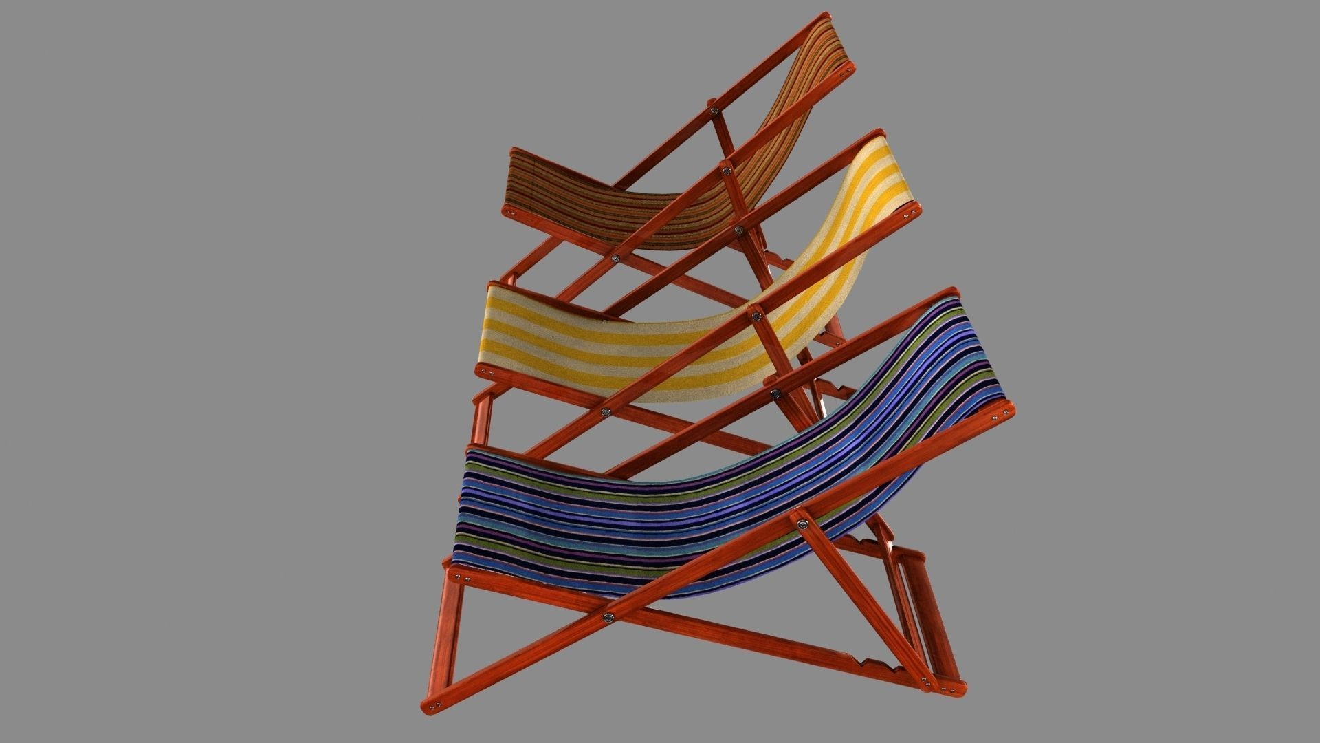 Deckchair deck chair 3D model_10