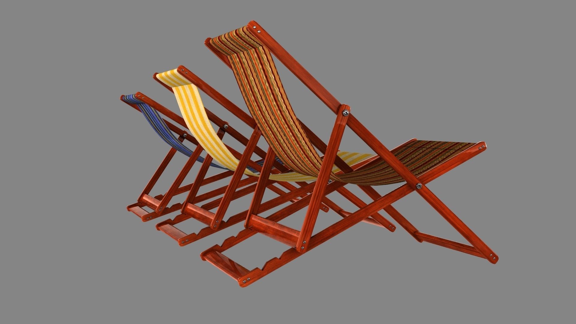 Deckchair deck chair 3D model_6