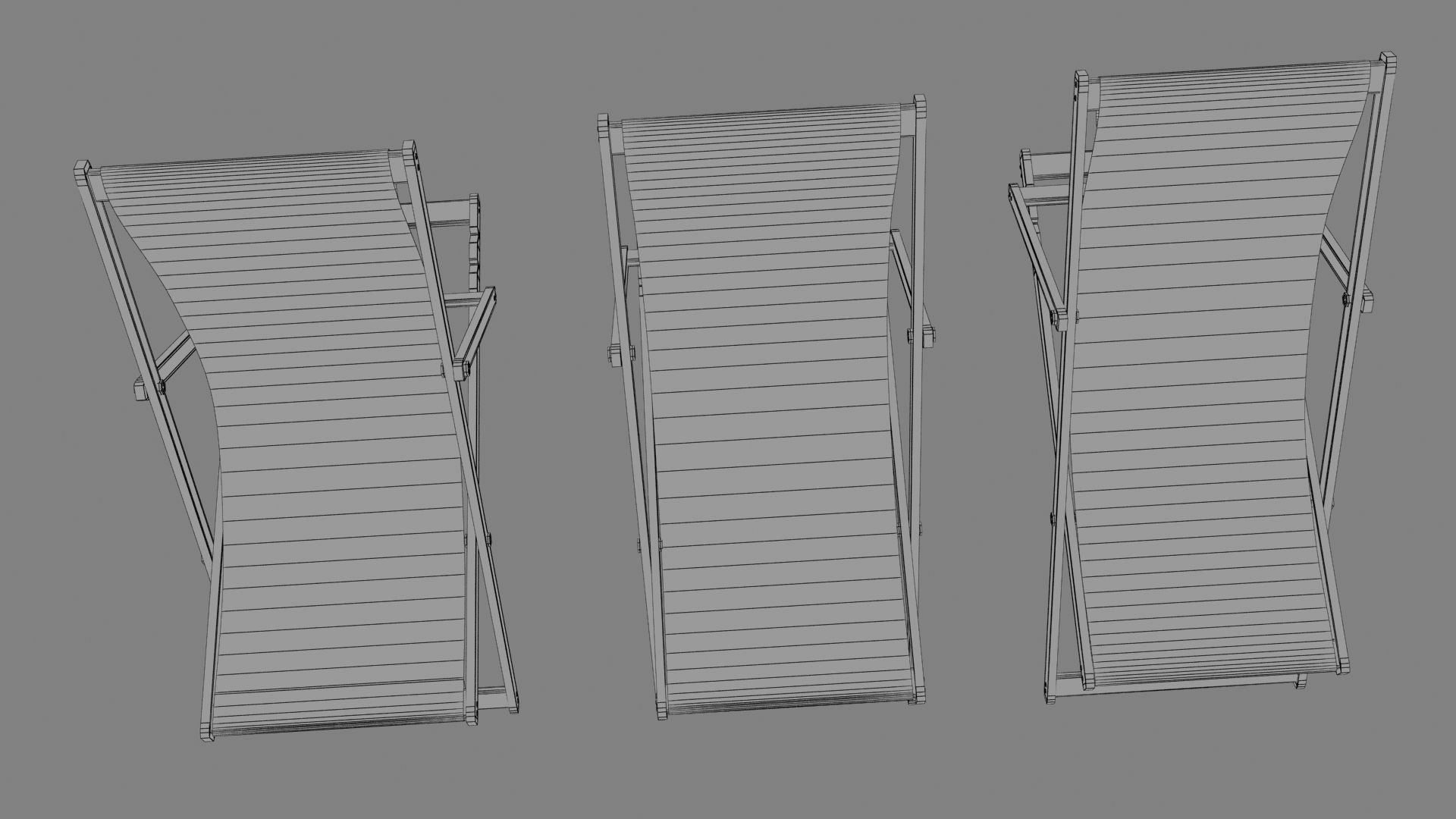 Deckchair deck chair 3D model_15