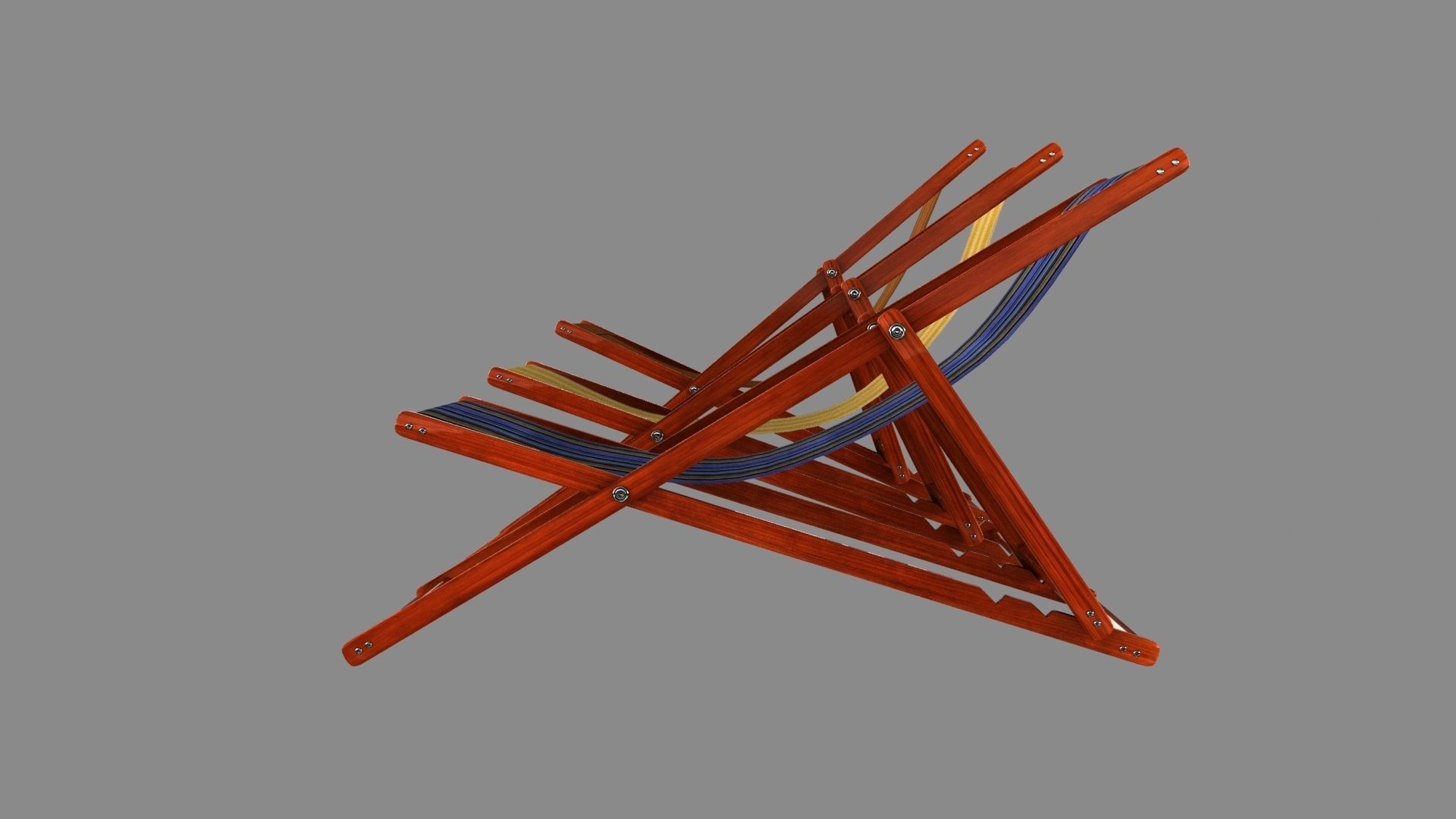 Deckchair deck chair 3D model_9