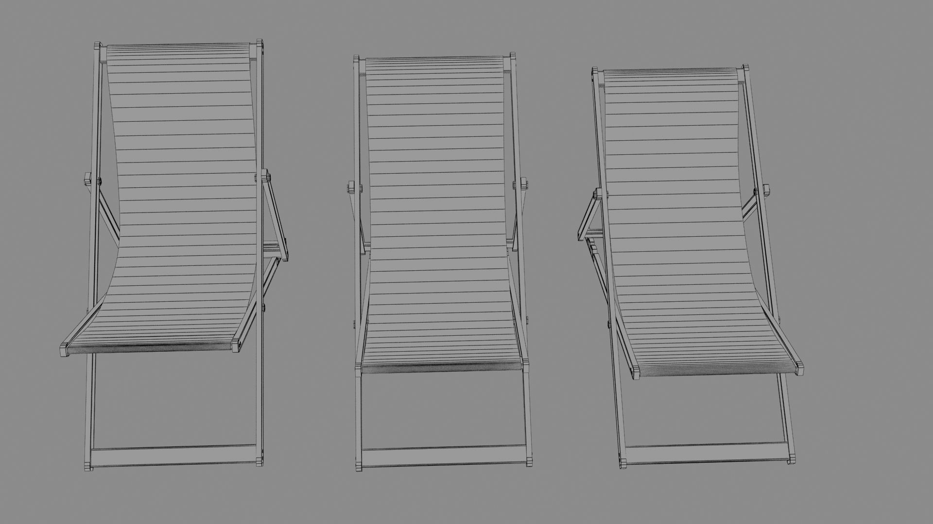 Deckchair deck chair 3D model_22
